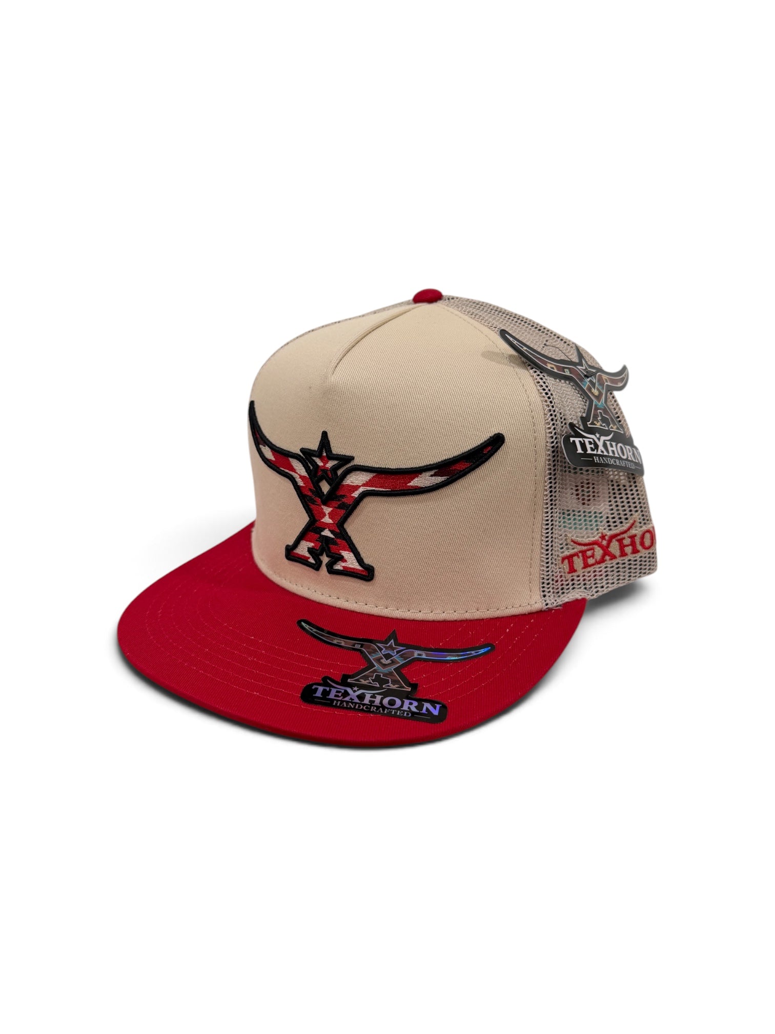 Texhorn HATS- Red & Beige Horn